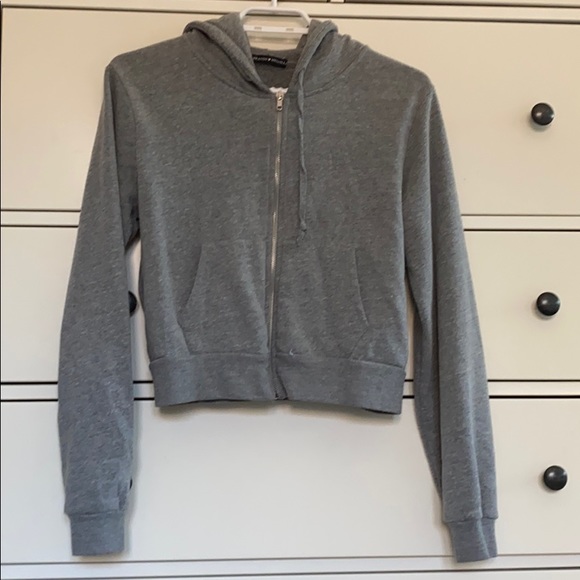 Gray brandy Melville zip up - Picture 1 of 2